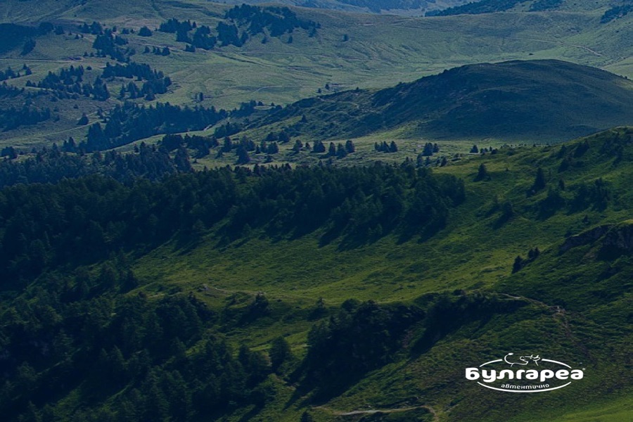 Bulgarea online shop — mountain landscape with the Bulgarea logo